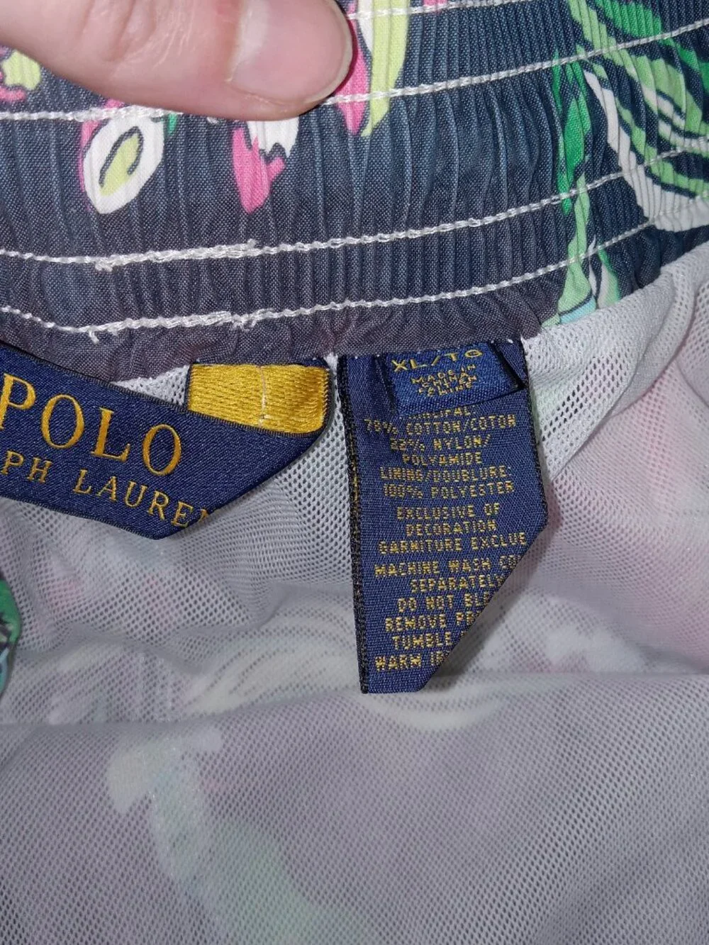 Polo Ralph Lauren Mens XL Floral Hawaiian Swim Trunks Tropical Shorts Faded